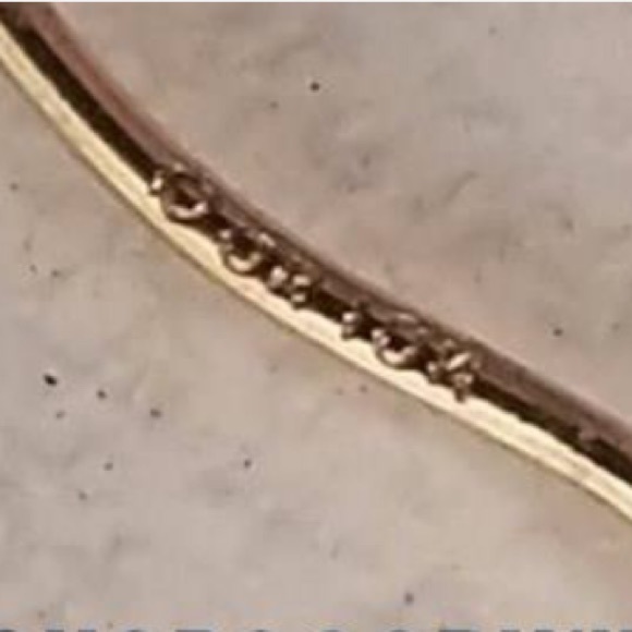 Preloved Solid 10K Gold Etched Hoop Earrings - Picture 3 of 3